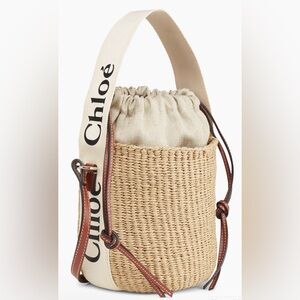 Chloe Tan and Cream Woven Shoulder Bag